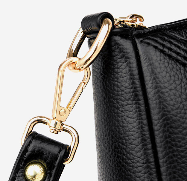 Texture Soft Leather Crossbody Bag
