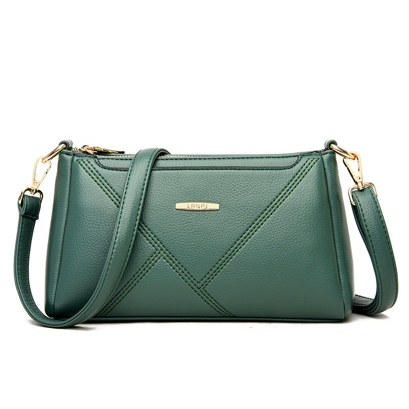 Texture Soft Leather Crossbody Bag