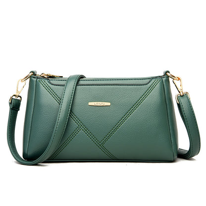 Texture Soft Leather Crossbody Bag