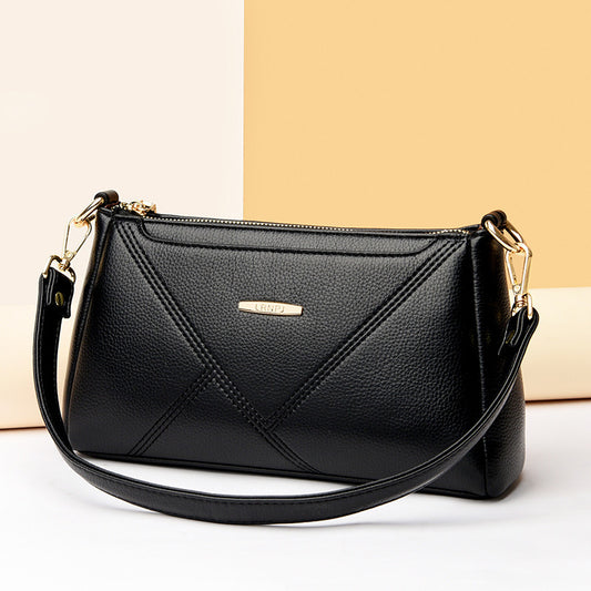 Texture Soft Leather Crossbody Bag
