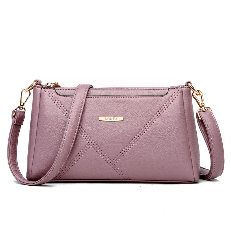 Texture Soft Leather Crossbody Bag