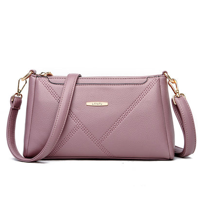 Texture Soft Leather Crossbody Bag