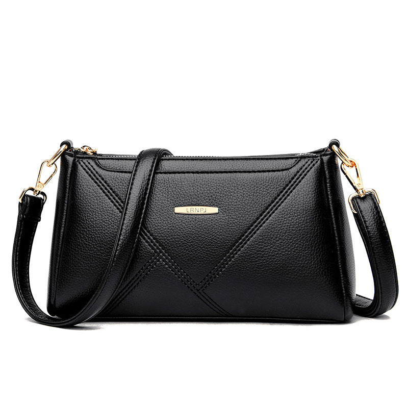 Texture Soft Leather Crossbody Bag
