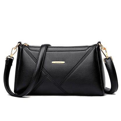 Texture Soft Leather Crossbody Bag