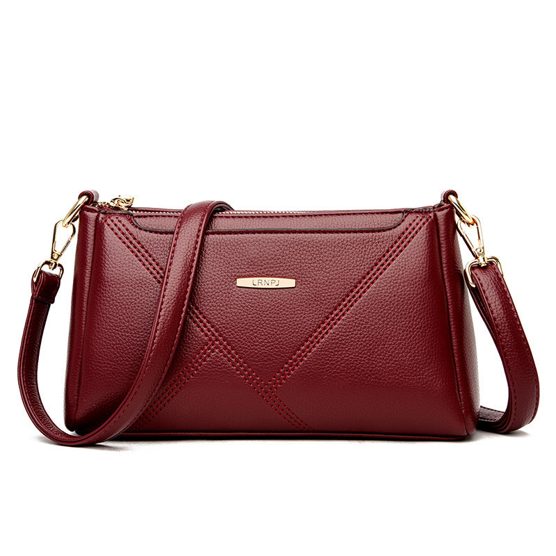 Texture Soft Leather Crossbody Bag